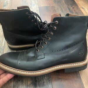 Timberland Boots 6 Inch Side Zip Black Leather Men's Size 10